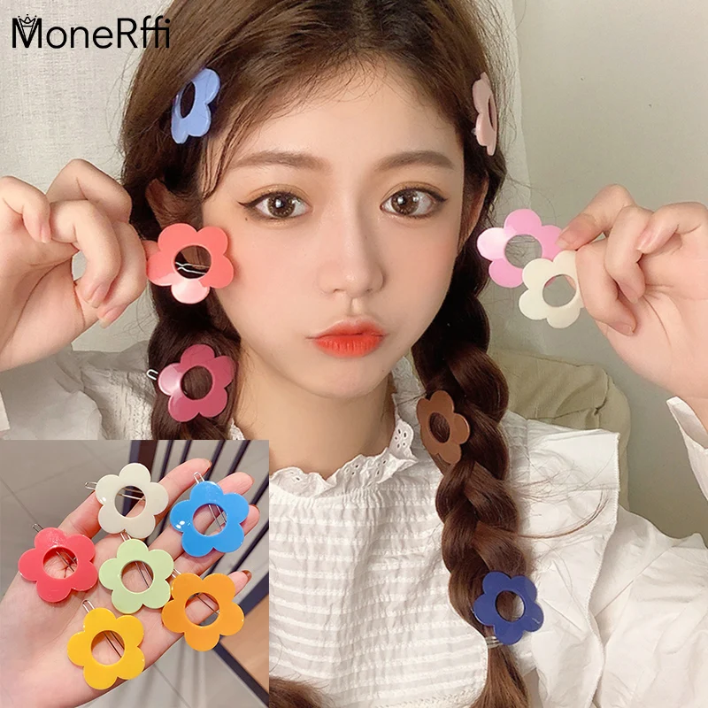 

Заколки для волос для девочек, заколки для волос с цветами, однотонные заколки для волос, Детские Женские аксессуары для волос, корейская мо...