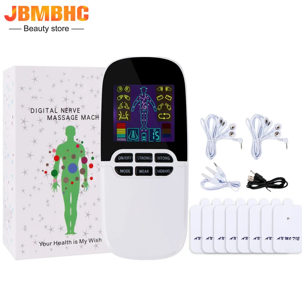 

Rechargeable TENS Unit Therapeutic EMS Muscle Stimulator Digital Therapy Machine Massage Device for Body Arm Laser Rhinitis Cure