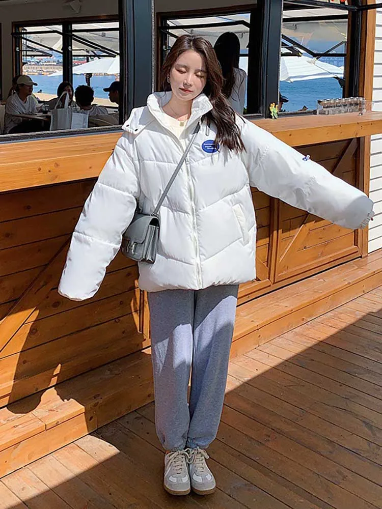 Designer Women's Short Jacket Fashion Casual Solid Winter Jackets for Women 2022 Female Coat Cotton Clothes Coat Parka