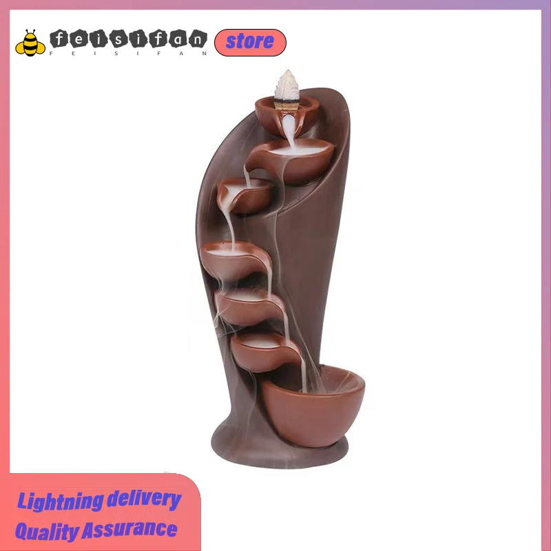 

Creative Backflow Incense Burner Ornament Simple Ceramic Craft Incense Burner Light Luxury Modern Design Home Room Decoration