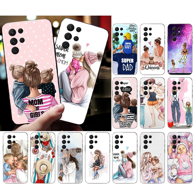 

Phone Case for Samsung Galaxy S23 S22 S21 S20 Ultra S20 S22 S21 S10 S9 Plus S10E S20FE Baby Mom Girl Dad Son Queen