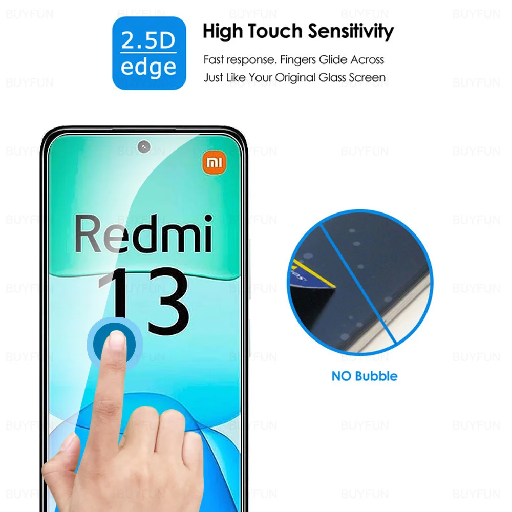 1-4 шт. закаленное стекло с полным покрытием для Xiaomi Redmi 13 4G Global Redmi13 Redmy Radmi 2024 6 79
