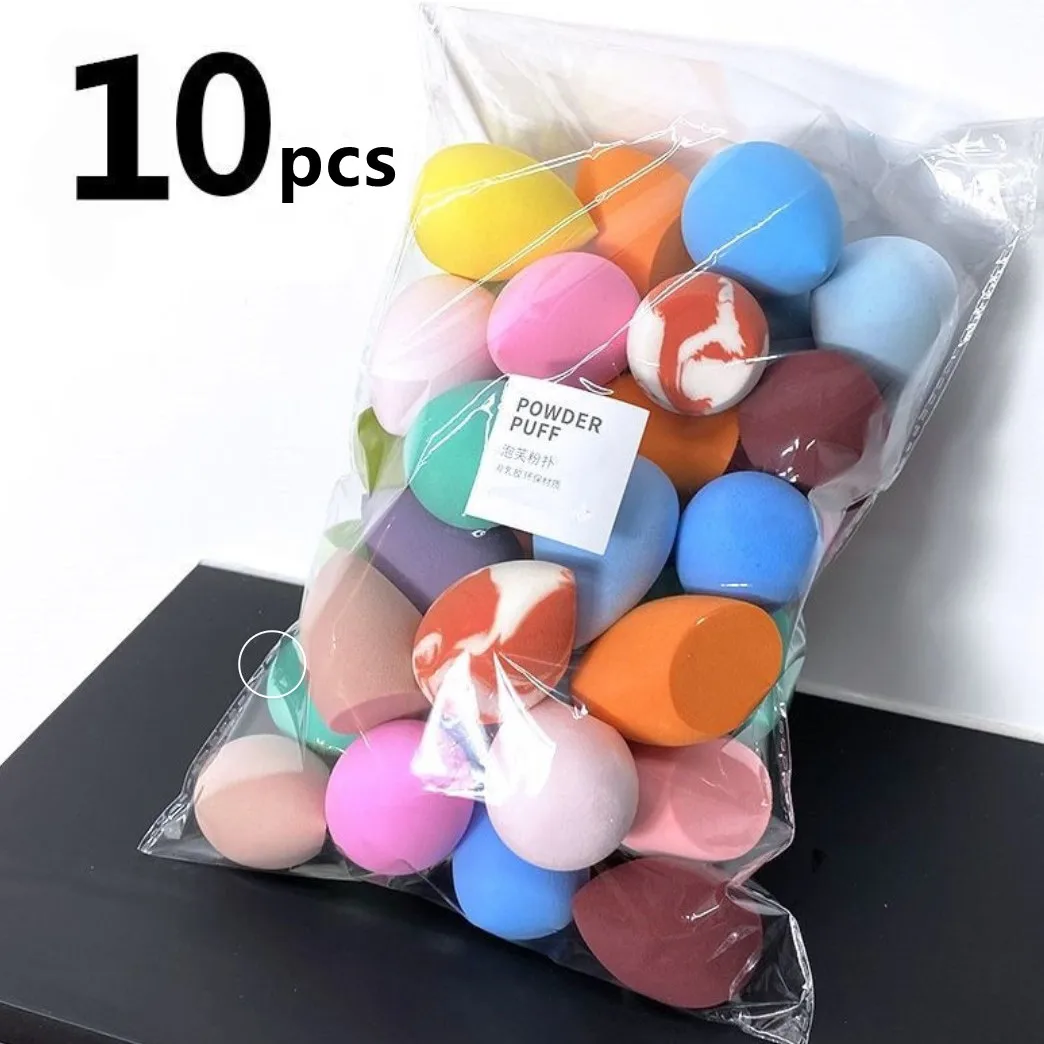 

10PCS Cosmetic Puff Set Makeup Foundation Sponge Women Powder Puff Makeup tools Wholesale Make up Blender