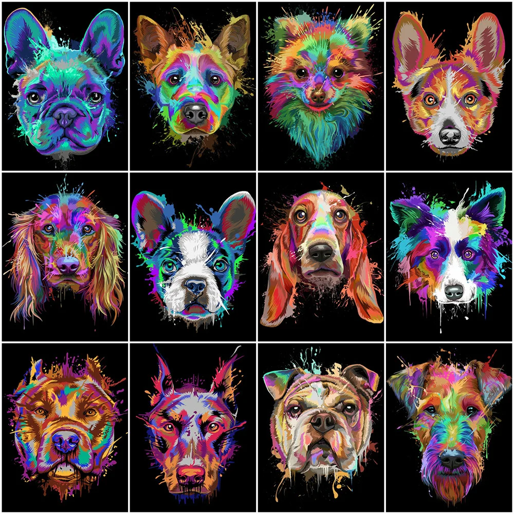 

ZOOYA 5D алмазная живопись, Цветная собака, алмазная вышивка, животные, мозаика, мультфильм, наборы для вышивки крестиком, рукоделие, хобби