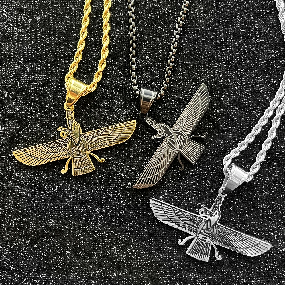 Мужская подвеска из нержавеющей стали золотистая черная серебристая