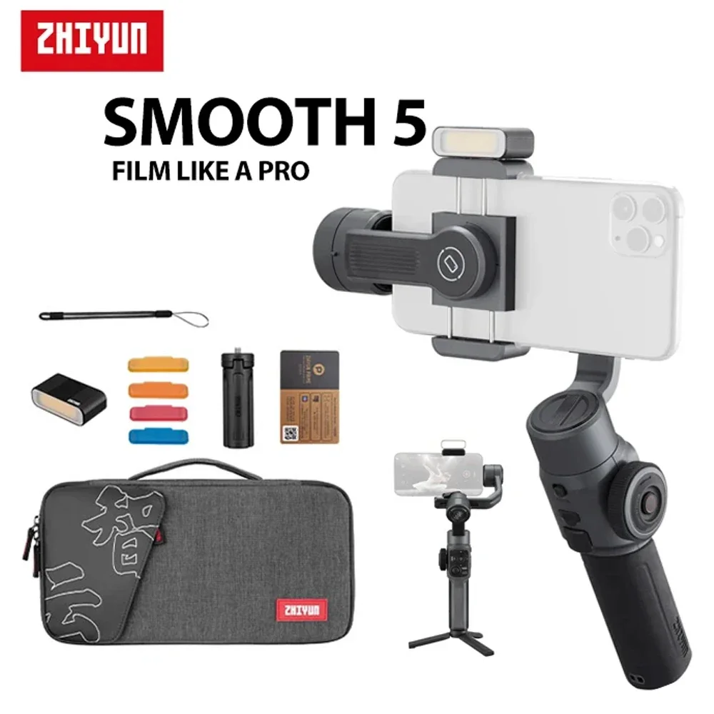 ZHIYUN Smooth 5 Gimbal Phone Ручной стабилизатор 3-осевой портативный смартфон для iPhone 14 Pro