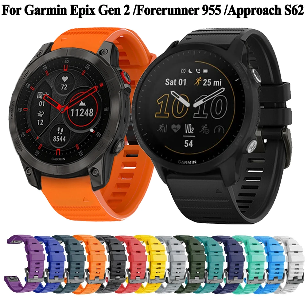 

Quickfit Strap For Garmin Epix Gen 2 Forerunner 955 945 Approach s60 s62 Instinct 2 Descent G1 Silicone Band Wristband Bracelet