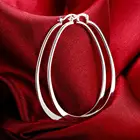 Женские плоские серьги-кольца U-образной формы, серебряный цвет 925 пробы, свадебная Роскошная бижутерия, 2021
