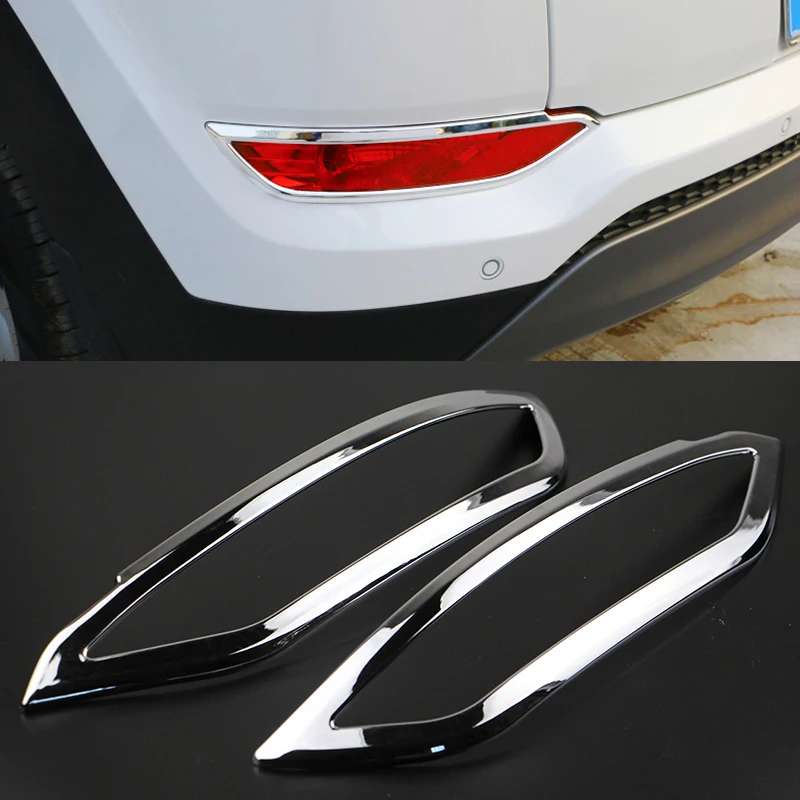 

For Hyundai Tucson TL 2016 2017 2018 ABS Chrome Rear Bumper Foglight Lamp Cover Frame Garnish Trim Car Styling 2pcs