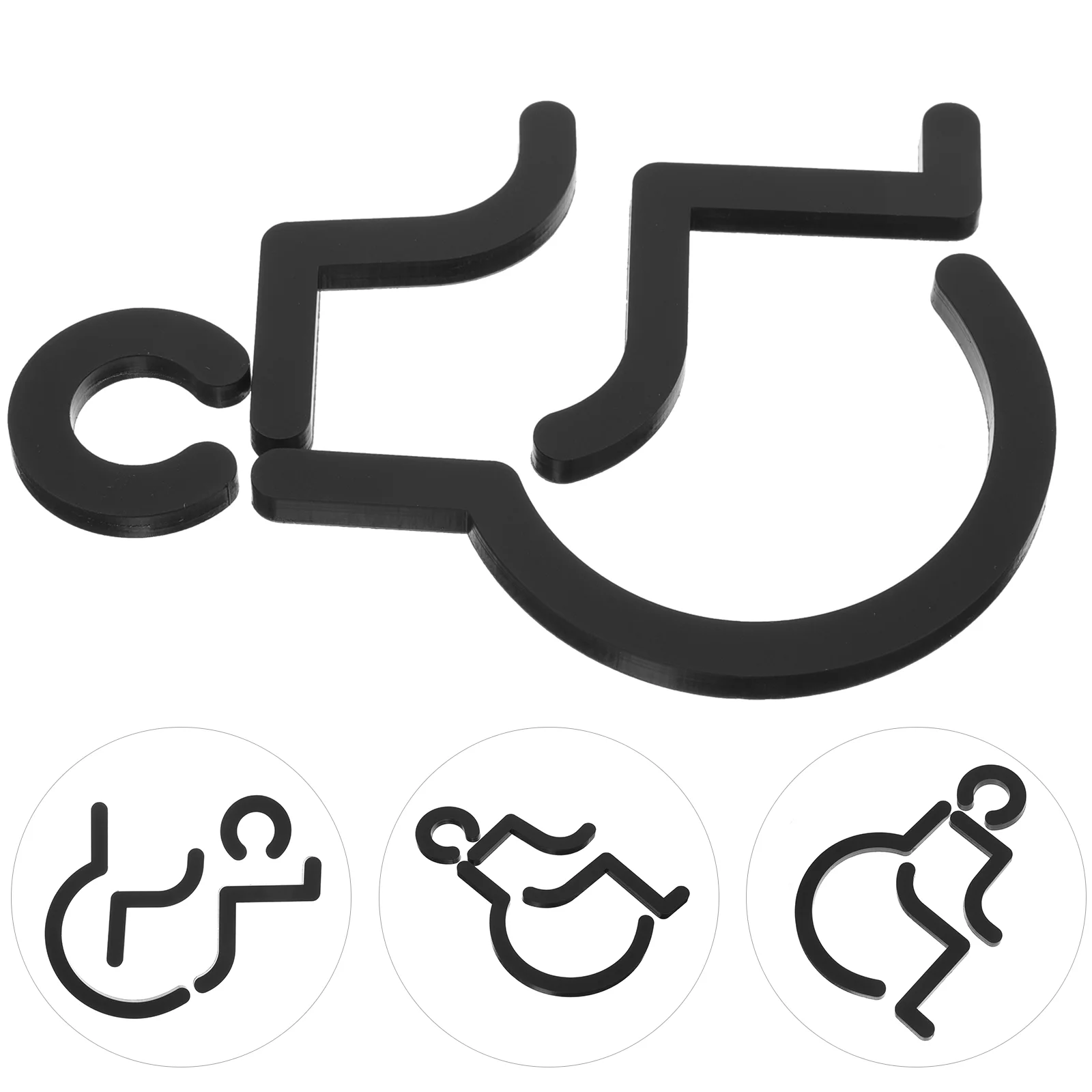 

Disabled Wheelchair Sign Restroom Stainless Steel Iron Toilet Symbol Wheelchairs