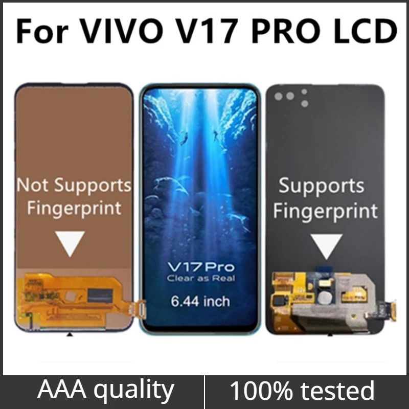 

ЖК-дисплей 6,44 дюйма для VIVO V17 PRO, сенсорный экран в сборе, сменный аксессуар для VIVO V17 PRO, ЖК-дисплей