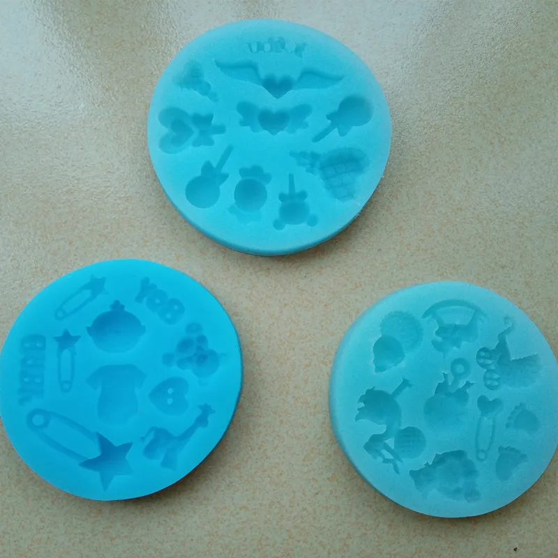 

1pc Baking Tool Silicone Mini Fondant Cake Molds Decorative Mold For Baby Birthday Cake Heart Shape Moulds
