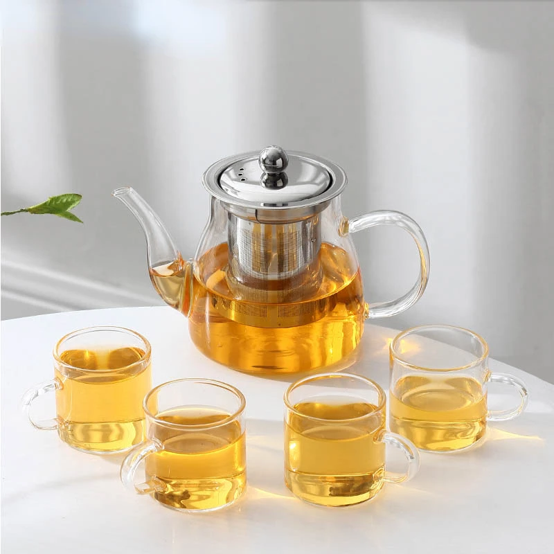 

Чайный набор из боросиликатного стекла, стеклянный котелок с фильтром для заваривания чая, в виде бабочки, гороха, цветов, Пуэра, чайник для ...