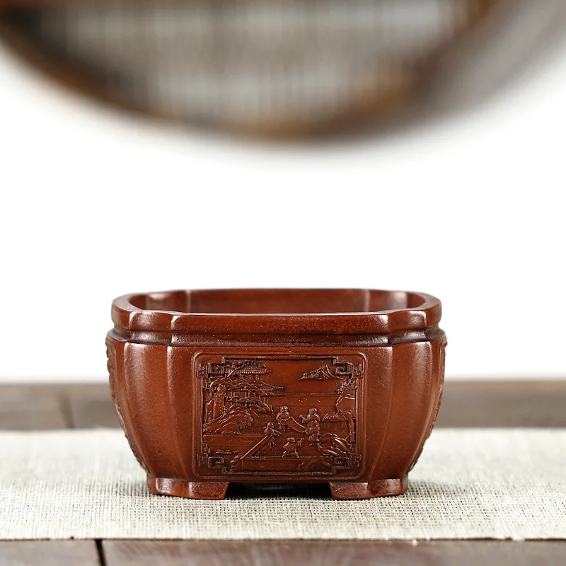 Ceramic Circle Bonsai Pot Tradition China Succulents Garden Decoration