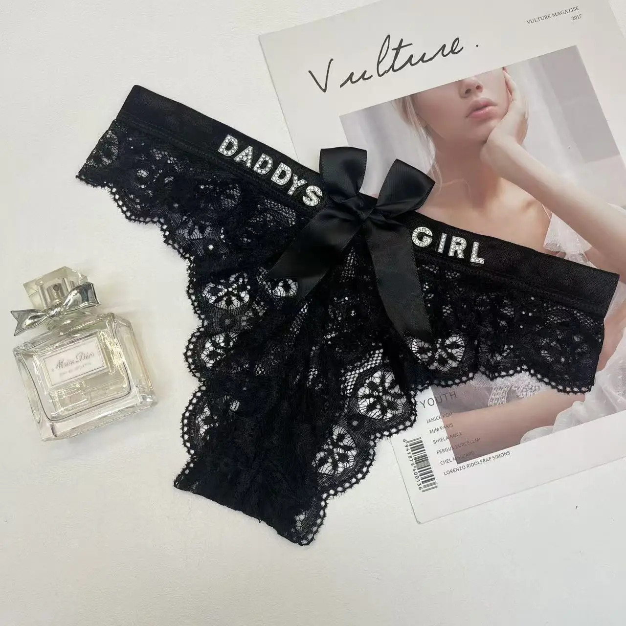 Персонализированные стринги на заказ с кристаллами и буквами кружевные бантом