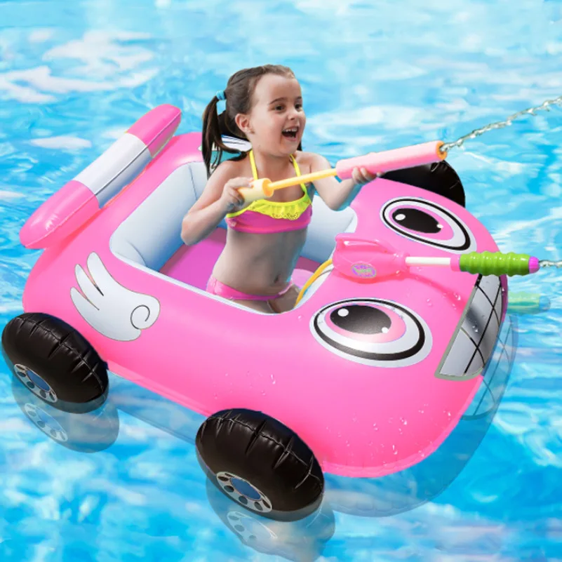 

New Inflatable Car Seat Ring Children's Water Fountain Swimming Ring Pool Play Water Gun Toys Water Fire Truck Bumper Car