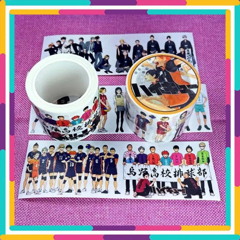 

Haikyuu Anime Washi Tape Cartoon Shoyo Hinata Tobio Kageyama Masking Tape Cute Student Stationery Techou Journal DIY Decorative