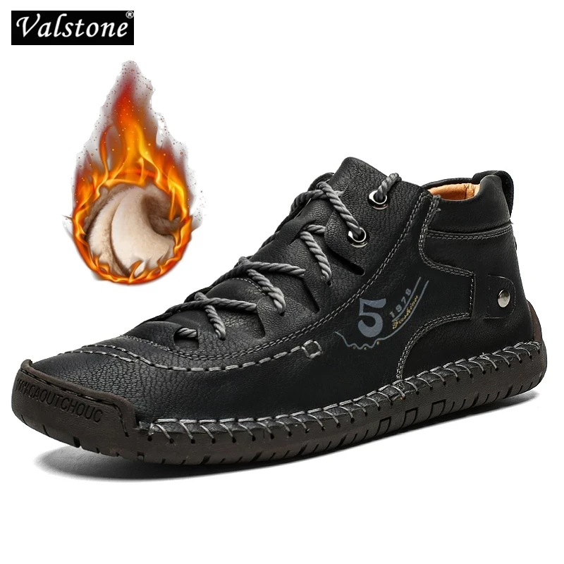 

Мужские Ботильоны Valstone, винтажные кожаные кроссовки ручной работы, теплые ботинки, Ретро стиль, Frosty 48, Осень-зима