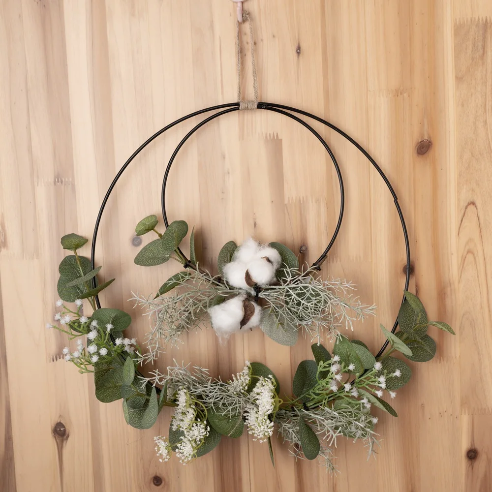 Портативная двойная металлическая гирлянда из хлопка с цветами для невесты