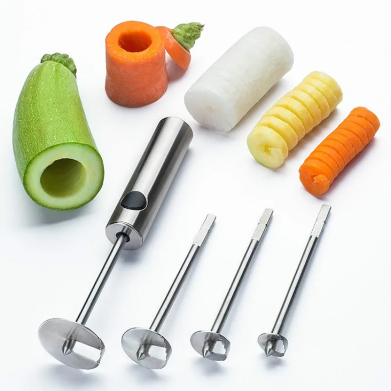 

Kitchen Tools Fruit and Vegetable Corer Multipurpose Stainless Steel Drill Dig Hole Opener Fruit Core Remover Set for Vegetables