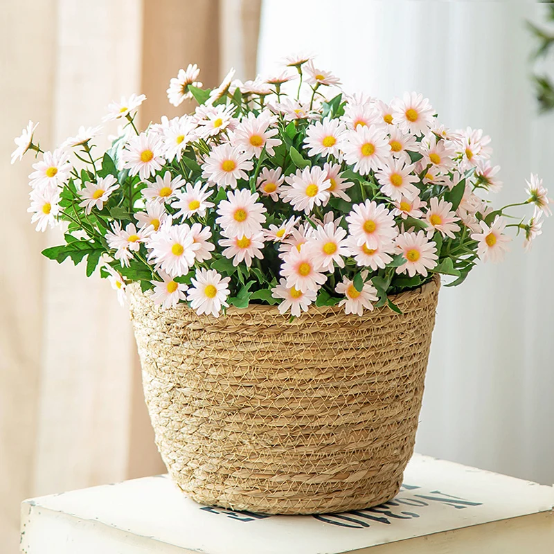 

Artificial Daisy Flowers Outdoor Spring Decoration UV Resistant Flowers Greenery Shrub Plant Outside Hanging Garden Window Décor