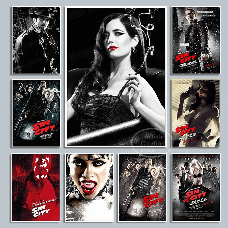 Картина из классического фильма Sin City, холст, плакат для украшения гостиной, домашняя Настенная картина