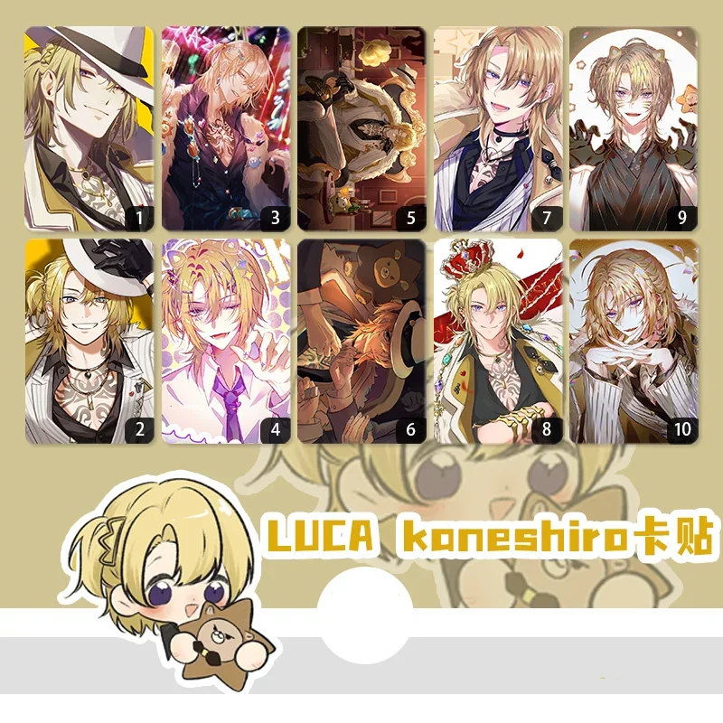 

LUCA Kaneshiro Card Sticker Kawaii Nijisanji Luxiem Cartoon PVC Back Film Tape Sticker for Credit Cute Decor Bus Card Stickers