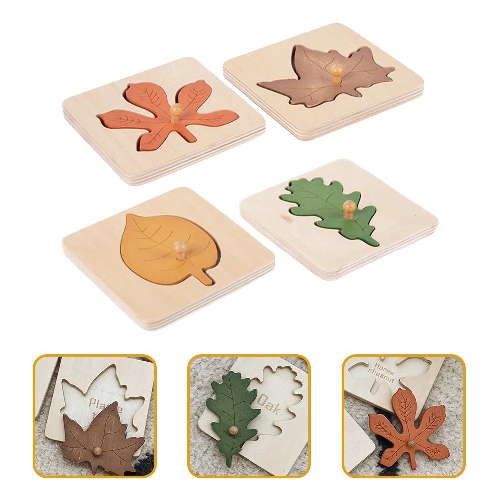 

Leaf Puzzle Cognitive Toy Early Educational Leaves Plaything Wooden Puzzle Toy Learning