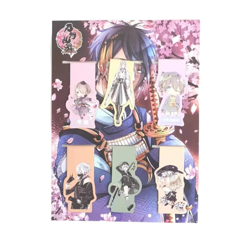 

Touken Ranbu Anime Magnetic Bookmark Cartoon Magnet Bookmark Child Student Kawaii Gift Bookmarks Office Stationery