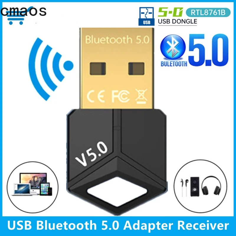

CMAOS USB Bluetooth 5.0 Adapter Receiver 5.0 Bluetooth Dongle 5.0 Adapter for PC Laptop 5.0 BT Transmitter for Headset Printer