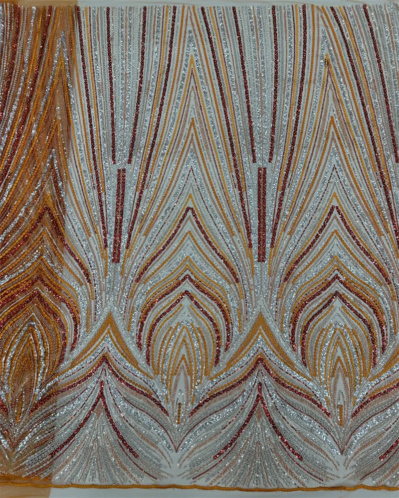 Роскошная африканская Тюлевая кружевная ткань с бусинами 2024 нигерийская ручной