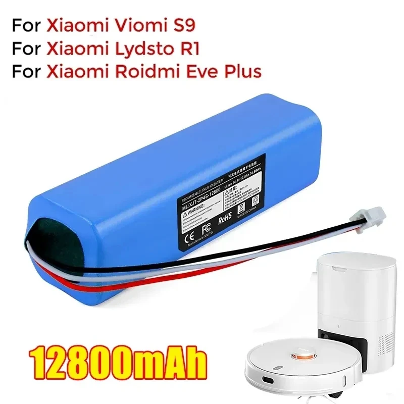 

Литиевый аккумулятор 14,4 В 12800 мАч для XiaoMi Lydsto R1, перезаряжаемый аккумулятор подходит для ремонта и замены