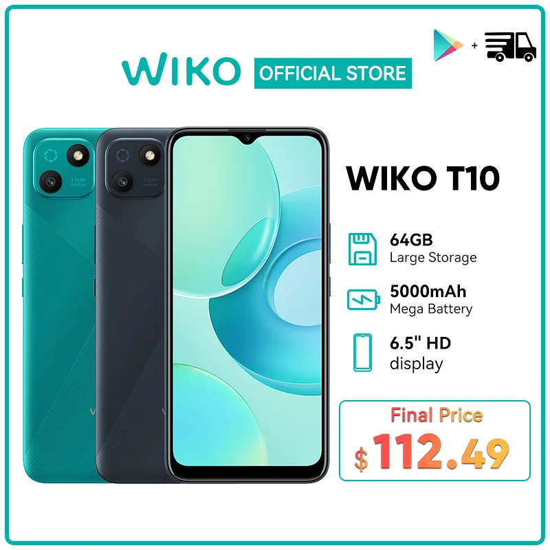 

Смартфон WIKO T10, Android, 64 Гб ПЗУ, 5000 мАч, экран 6,5 дюйма HD +, 5000 мАч, камера 13 МП, телефон портативный 2022