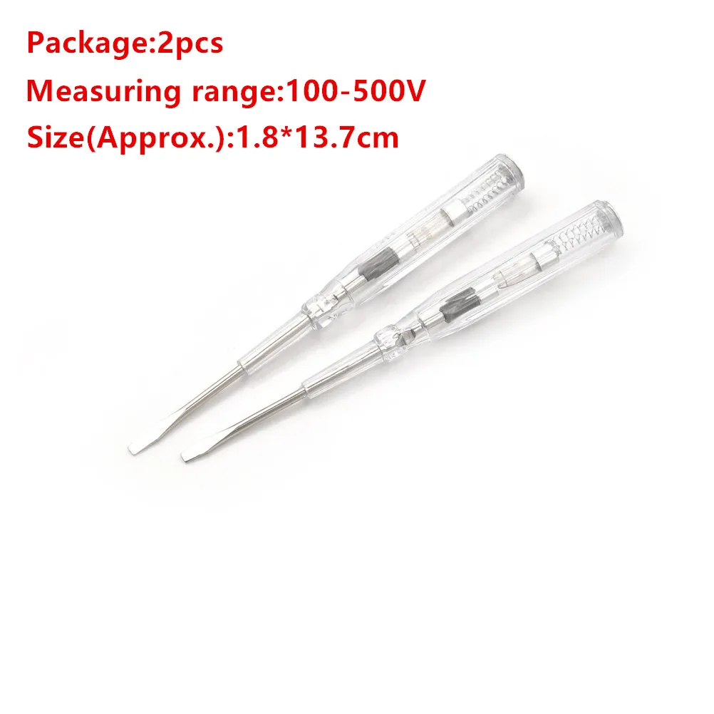 

2 шт., 100-500 В, индуцированная Электрическая отвертка с тестером, тестовый зонд, ручка, детектор напряжения, свет, 13,7 см, оптовая продажа