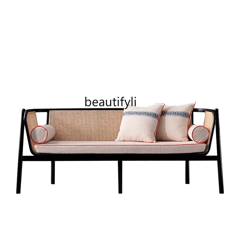 

Rattan Chair Sofa Combination Living Room Rattan Sofa Three-Seat Rattan Sofa Rattan Rattan Bamboo Sofa Wooden Ball Furniture