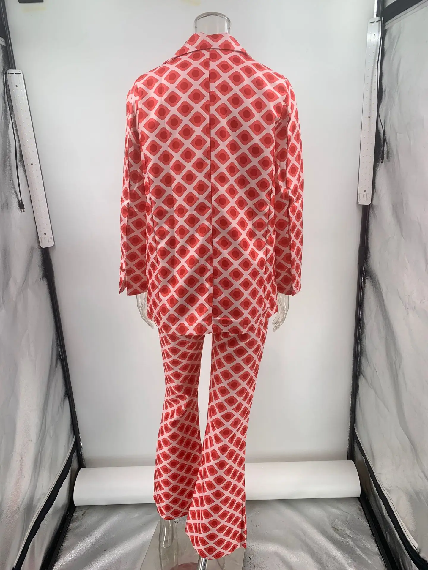 Женский комплект из двух предметов с принтом повседневные длинные пиджаки и