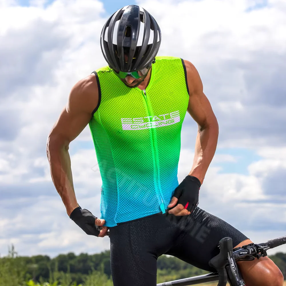 Summer Cycling Jersey Vest Men Sleeveless Shirt Pro Team Clothing MTB Bike Lightweight Breathable Gilet Ciclismo Maillot Hombre