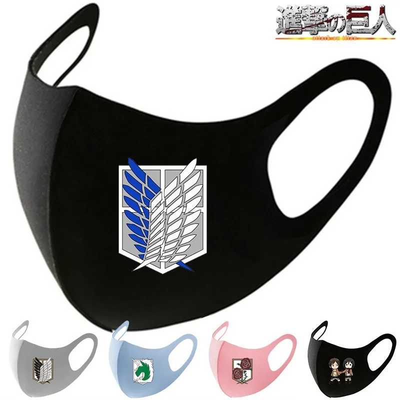 

Anime Attack on Titan Masks Wings of Liberty Prints Adult Kids Dustproof Windproof Face Masks Men Women Cosplay Accessories
