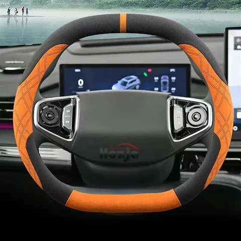 Замшевый кожаный чехол на руль автомобиля для Geely Preface 2025, нескользящий автомобильный Стайлинг, автоаксессуары
