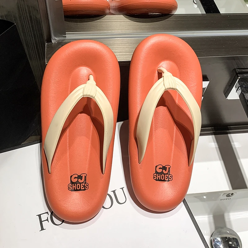 New Style Flip Flops Wholesale Summer Casual Thong Slippers Outdoor Beach Sandals EVA Flat Platform Comfy Shoes Women Couple Thi
