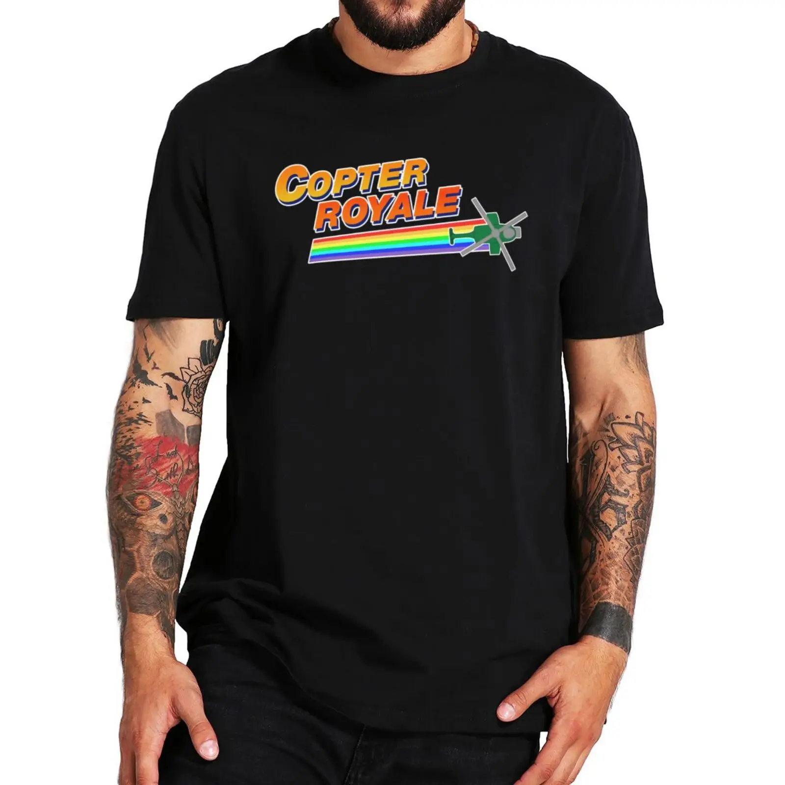 

Copter Royale T-Shirt Funny Airplane Games Lovers T Shirt For Men Summer 100% Cotton Premium Casual Tee Top EU Size