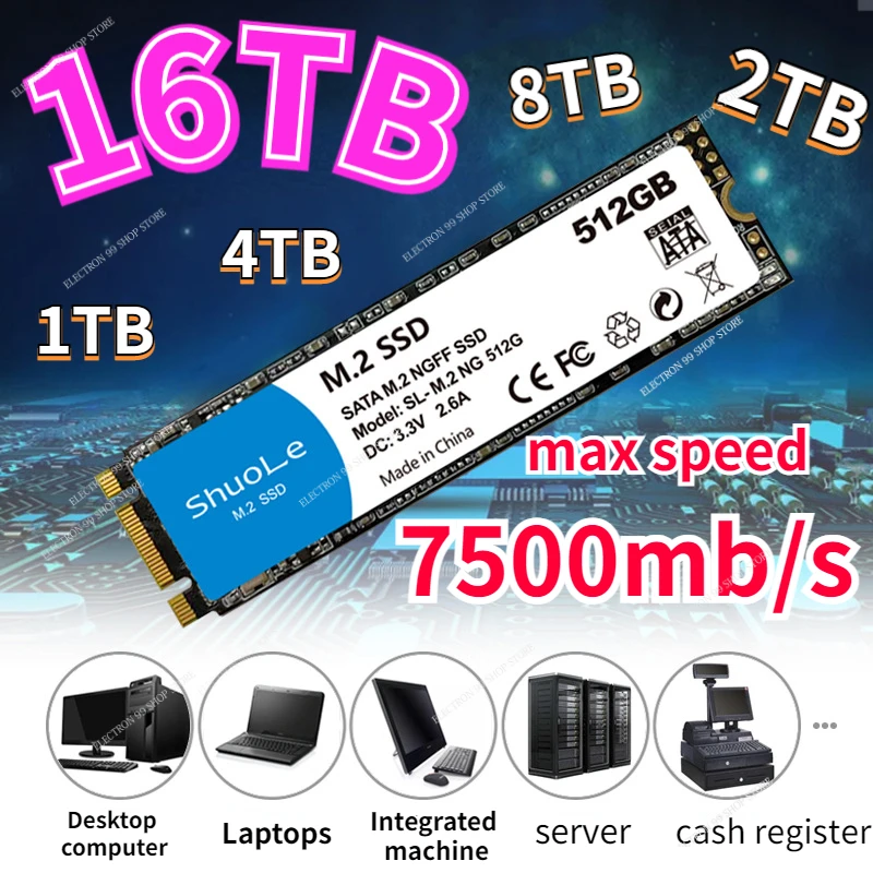 

SSD Built-in High-speed 2.5-inch Hard Drive SATA 3.0 4TB/2TB/1TB For Laptop And Desktop Internal Solid-State Hard Disk Drives