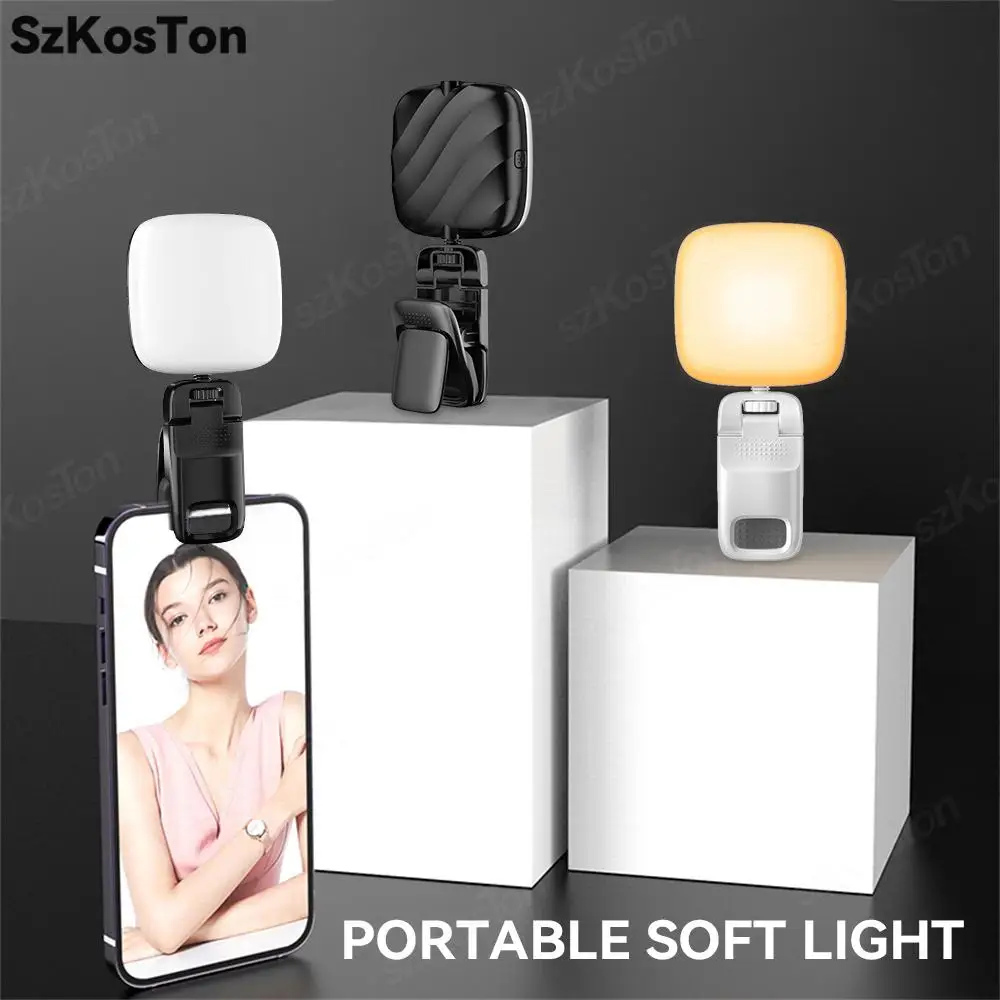 

LED Rechargeable Selfie Light Portable Clip on Video Light for Phone Laptop Camera for Selfie Makeup Conference TikTok Vlog
