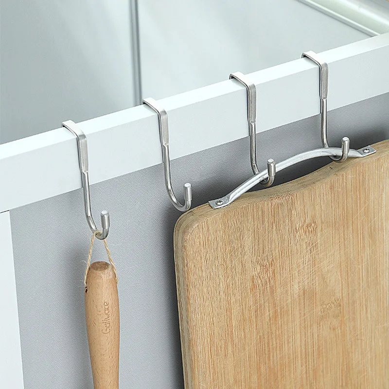 

2Pcs 304 Stainless Steel Door Back Hook S-Shape Kitchen Bathroom Hat Towel Coat Storage Hanger Small Hook Descript