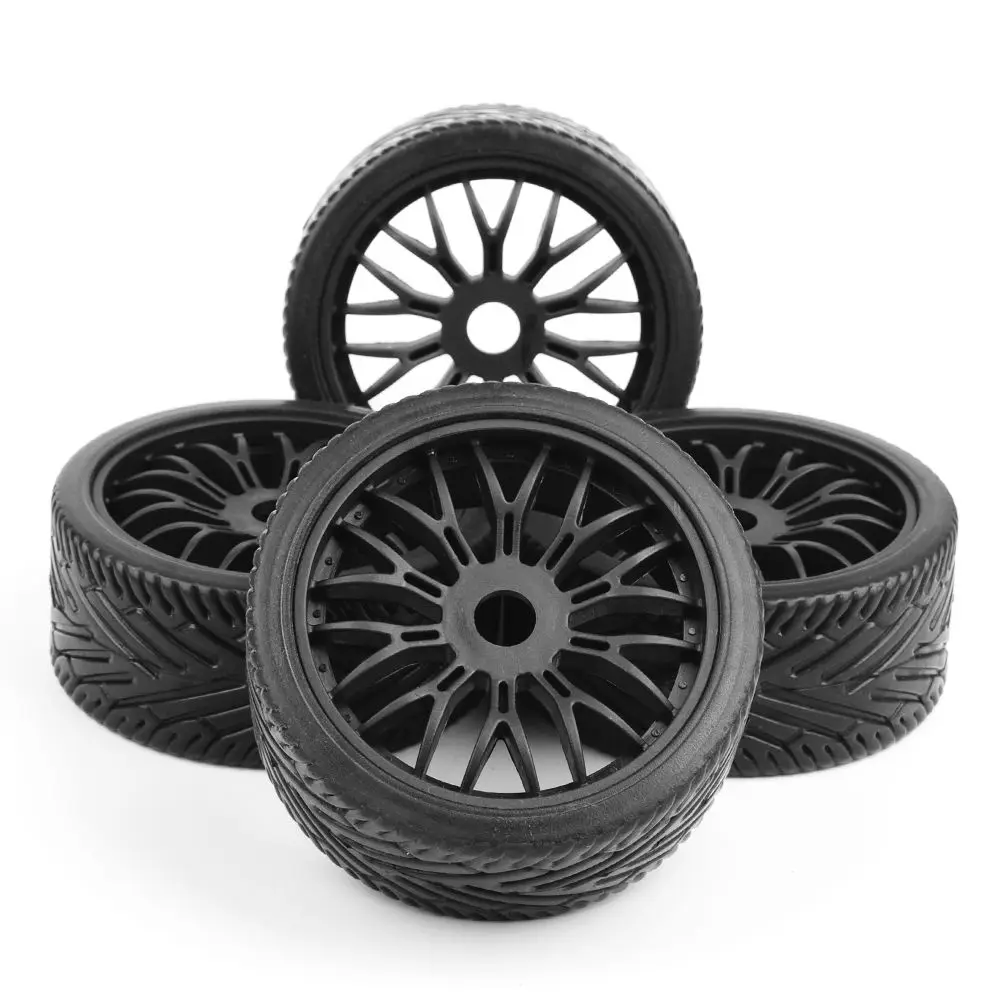 

4Pcs/Set 1:8 Scale Flat Off Road Wheel Tires Tyre with 17mm Hex fit HPI HSP Buggy RC Car Model Toys Accessories