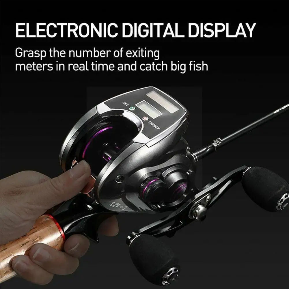 

New Metal Electronic Fishing Reel Counter Digital Display Fish High Profile Universal Line Speed Baitcasting Ratio Reel Raf P0k2
