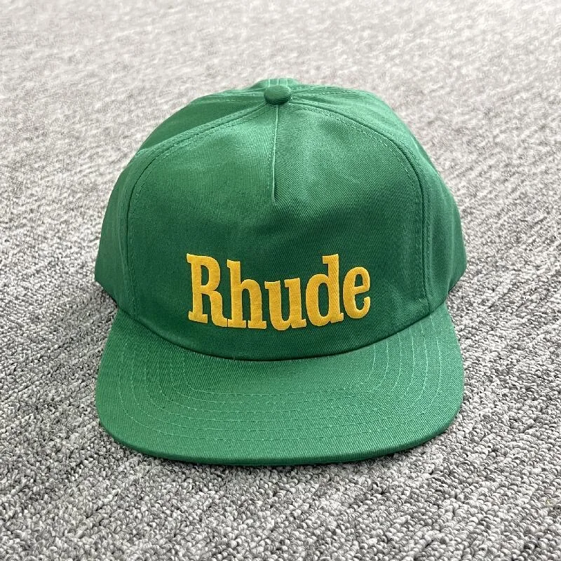 

Green Embroidery RHUDE Cap Men Women Vintage Rhude Cap Sun Screen Canvas Baseball Hat for men gym