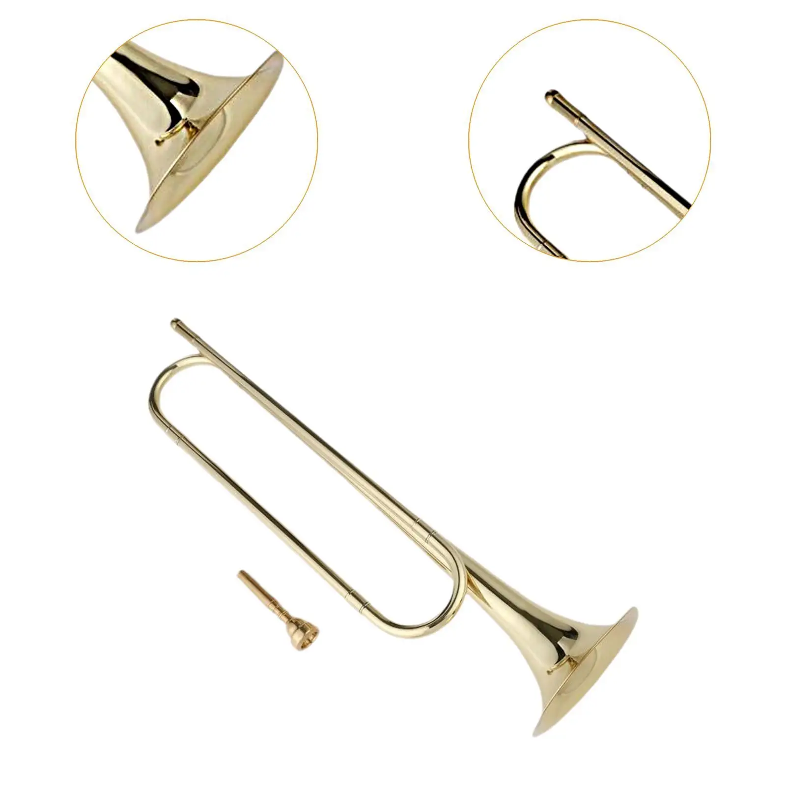 B Flat Bugle Brass Scout Classic Professional Trumpet Marching for Orchestra Band Stage Performance Adults