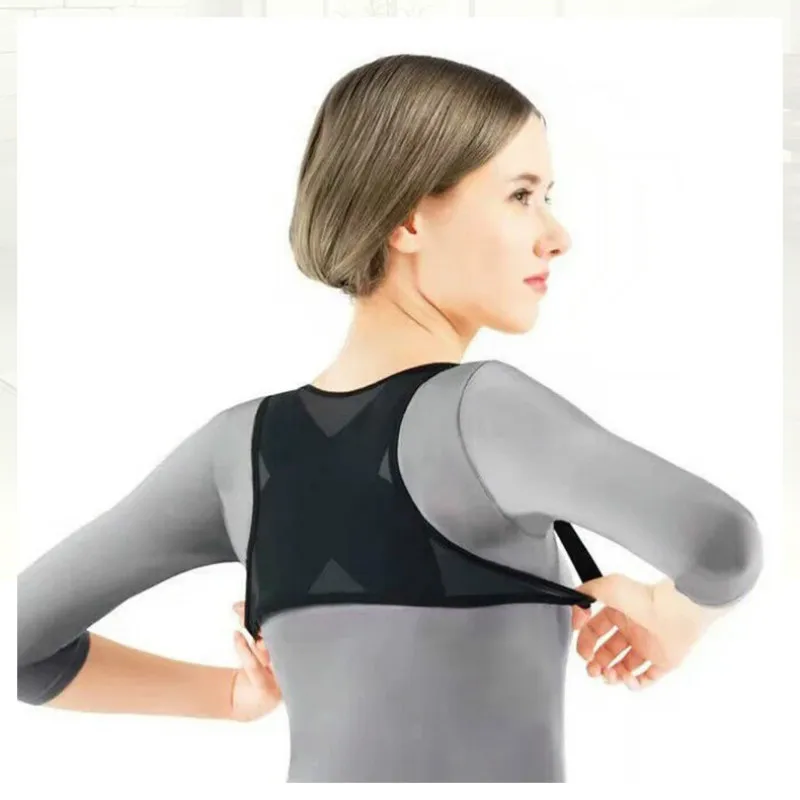 

Регулируемый Корректор осанки для женщин и взрослых, сетчатый Дышащий Пояс для поддержки спины и позвоночника, пояс для коррекции осанки и ...