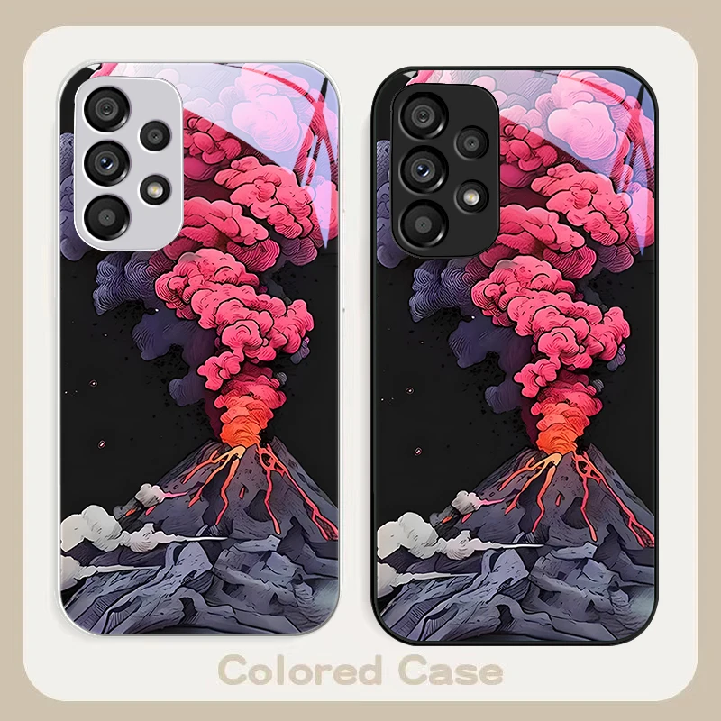 Простой розовый вулканический серый чехол для телефона Samsung Galaxy S23 24 Plus S20 21 FE S25 Ultra